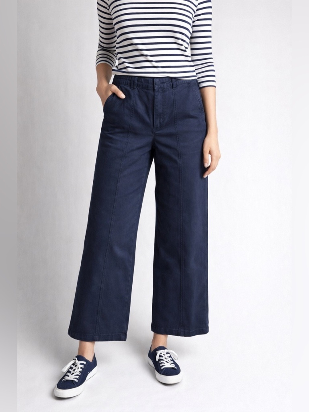 NWT Universal Thread SZ 14 Navy blue wide leg trouser/2 front pockets/waist 36”